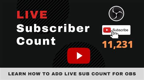 How To Make Live Youtube Subscriber Count On Obs Live Streaming Cool