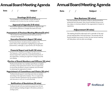 10 Free Nonprofit Board Meeting Agenda Templates