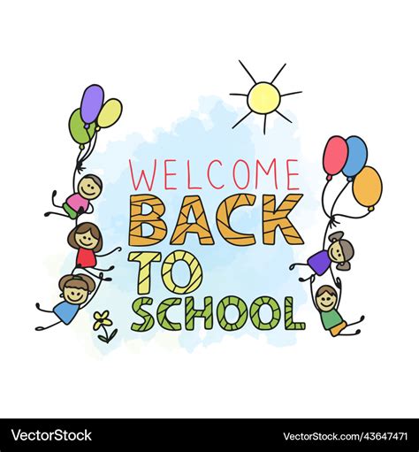 Welcome back to school handwritten quotes cute Vector Image