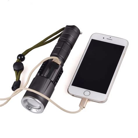 Tactical Usb Flashlight Mobile Phone Charger 10w Zoomable Flashlight ...