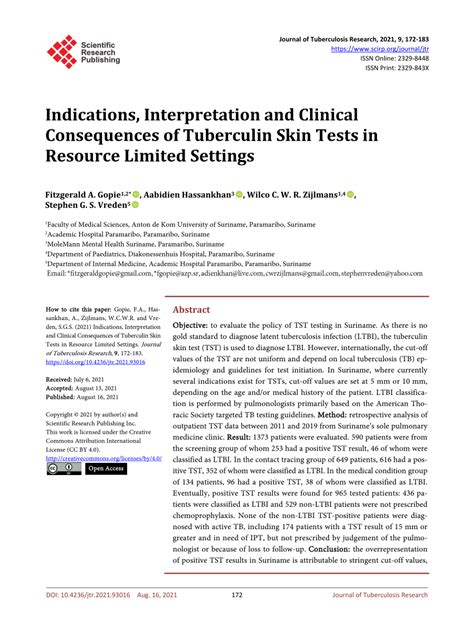 Pdf Indications Interpretation And Clinical Consequences Of