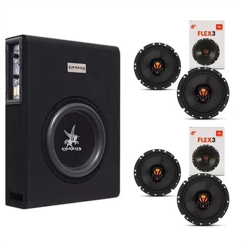 Kit Caixa Amplific Corzus Cxs Slim Alto Falantes Jbl