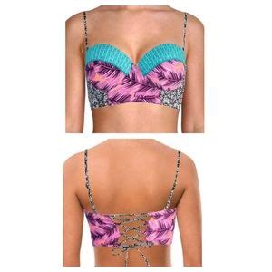 Hula Honey Swim Hula Honey Leaf Breeze Underwire Pushup Bikini Top