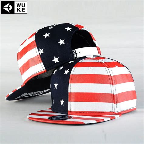 Usa Flag Snapback Caps American Flag Flat Hat Star With Striped