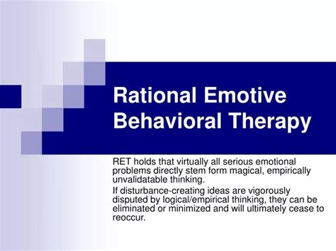 PPT Rational Emotive Behavioral Therapy PowerPoint Presentation Free