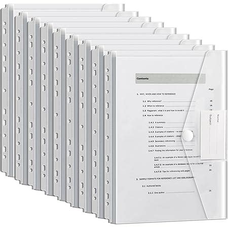 12Pcs Pochette Document A4 Pochettes Classeur Extensibles Avec 11