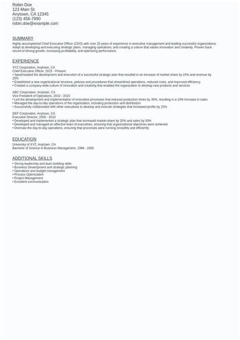 Chief Executive Officer Resume Sample Template (Free)