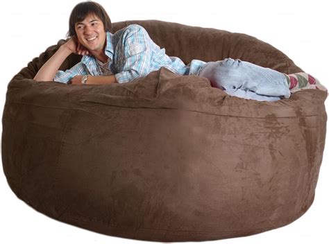 Slacker Sack 6 Feet Foam Microsuede Beanbag Chair Giant Dark Brown Home And Kitchen