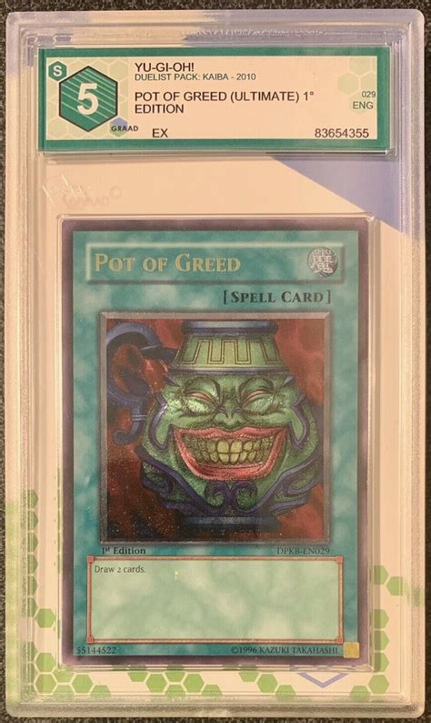 Yu Gi Oh Pot Of Greed Dpkb En029 Ultimate 1st Ed Graad 5 Ebay