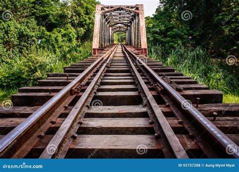 Landscape Photo of Railway Bridge in Countryside of Myanmar, April-2017 ...