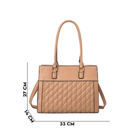 Bolsa Feminina Nude Grande PU Alça Fuseco Loja Lemis