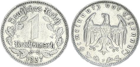 Deutschland 3 Reich 3 Reich 1 Mark Nickel 1937 F Ss MA Shops