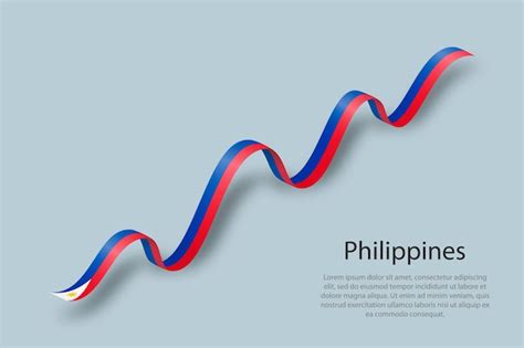 Premium Vector Waving Ribbon Or Banner With Flag Of Philippines