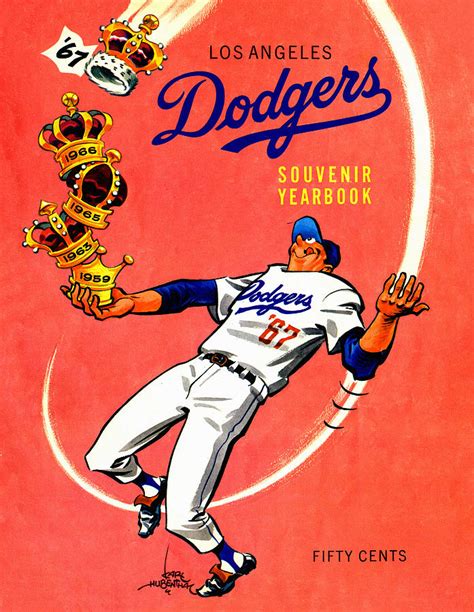 Los Angeles Dodgers 1967 Vintage Program Painting By John Farr Fine