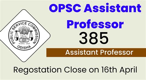 Opsc Assistant Professor Recruitment 2024 Online Application Will Close