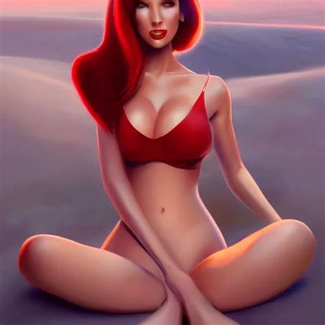 Dream Jessica Rabbit In A Bikini Digital Art Stable Diffusion