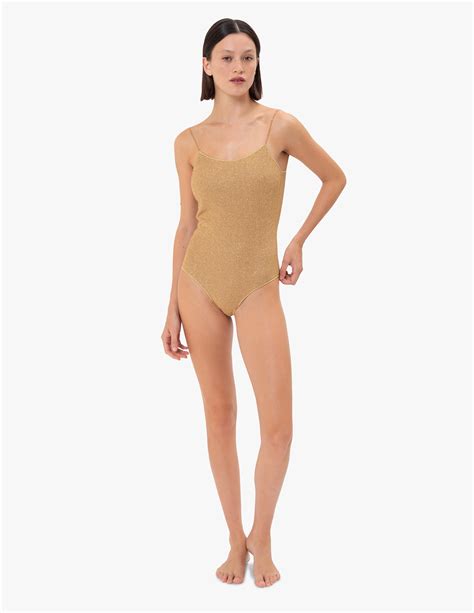 Shop Os Ree Lumi Re Maillot Deep Neck One Piece Swimsuit On Rinascente