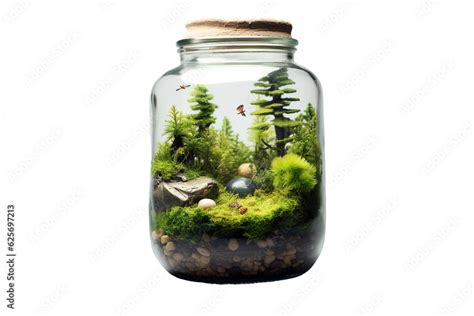 Ecosystem in a jar. isolated object, transparent background Stock Illustration | Adobe Stock