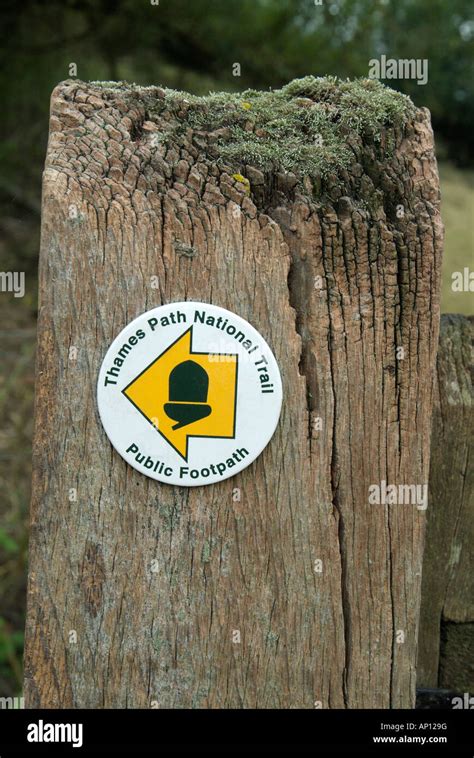 Thames Path National Trail Public Footpath Sign Symbol Direction Walk