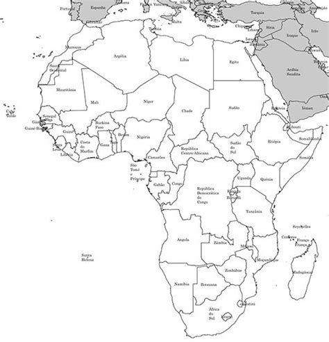 35+ Desenhos do Mapa da África para Imprimir e Colorir/Pintar