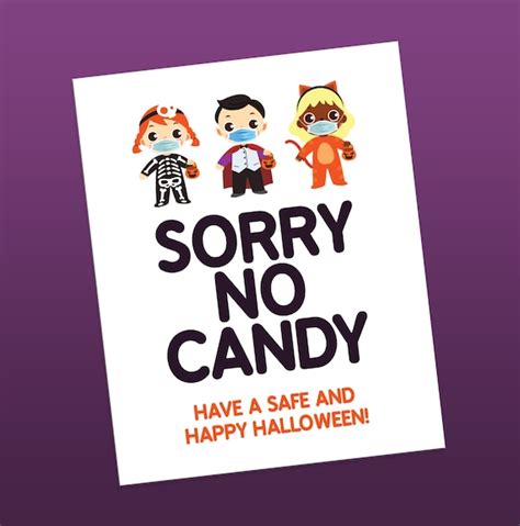 Printable Sorry No Candy Sign