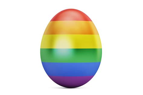 Premium Photo Easter Egg With Rainbow Gay Flag D Rendering
