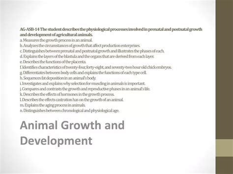 PPT - Animal Growth and Development PowerPoint Presentation, free ...