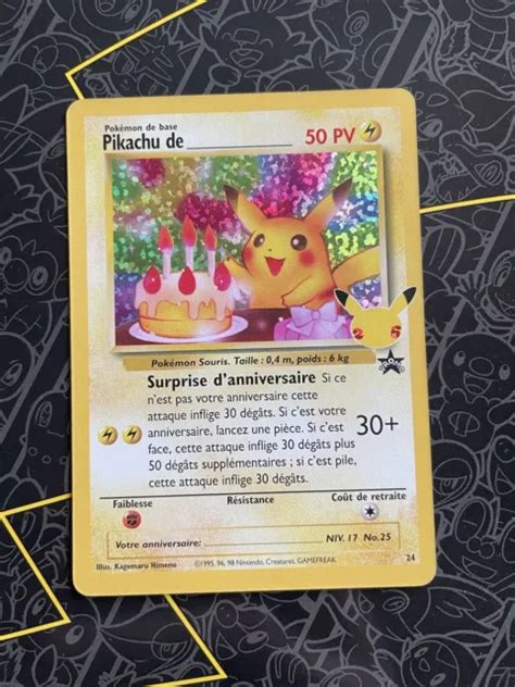 CARTE POKEMON PIKACHU DE 24 Secrète Ultra Rare Célébrations 25ans FR