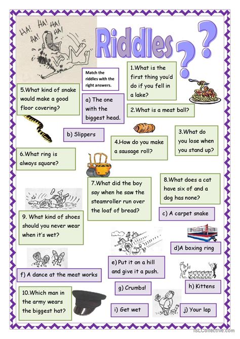 Riddles Warmer Filler Cooler Français Fle Fiches Pedagogiques Pdf And Doc