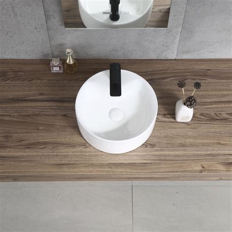 030 Good Quality Round Shape White Color Single Hole Art Basin Weixin