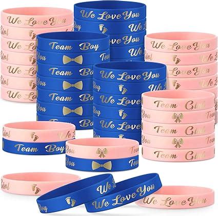 Amazon Pieces Gender Reveal Bracelets Team Boy Silicone