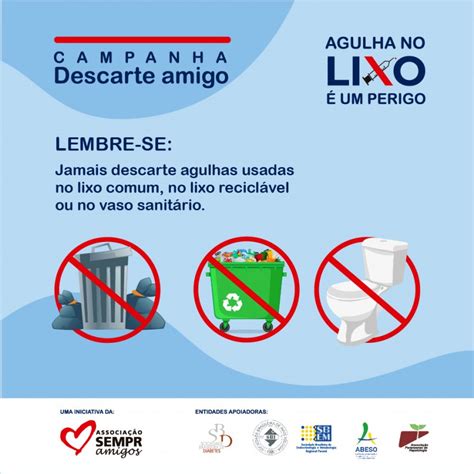 Not Cias Agulha No Lixo Um Perigo Campanha Descarte Amigo