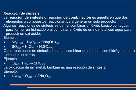 Diapositiva Sobre Reacciones Químicas Ppt