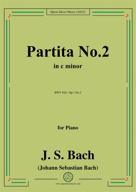 J S Bach Partita No In C Minor Bwv Op No From Partitas