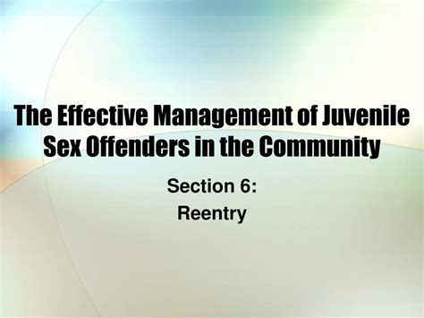 Ppt The Effective Management Of Juvenile Sex Offenders In The Community Powerpoint