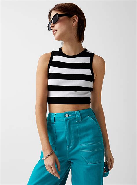 Wide Stripe Cropped Cami Twik Simons