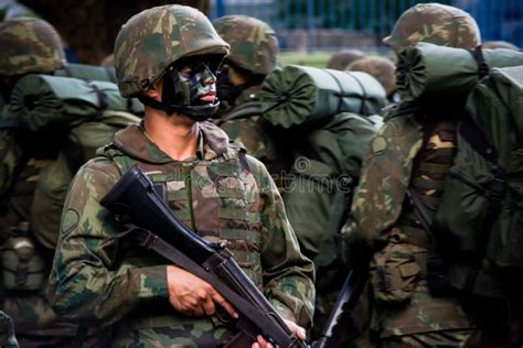 Brazilian Army Soldiers during a Military Parade in Celebration of ...