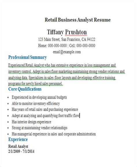 Business Resume Sample | Free & Premium Templates