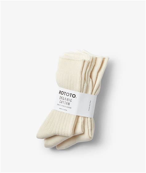 Norse Store Shipping Worldwide RoToTo Organic Daily 3 Pack Crew Ecru