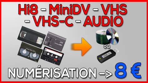 Comment numériser des cassettes et bobines Hi8 MiniDV VHS VHS C