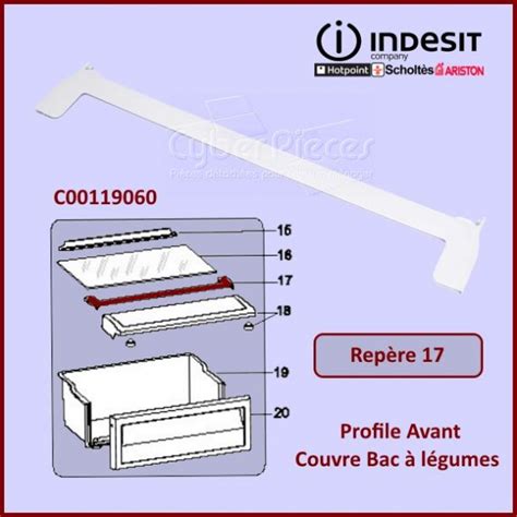 Profil Couvre Bac à Legumes C00144431 Pièces réfrigérateur cong