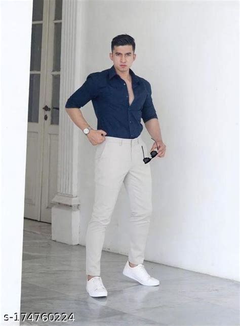 Men's Formal shirt combination top outfit Ideas ( navy blue )