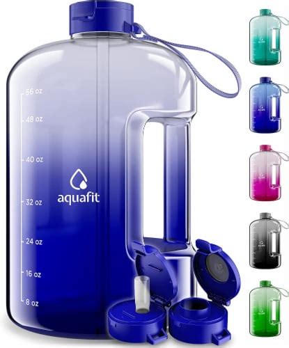 AQUAFIT Half Gallon Water Bottle With Straw Motivational Water Bottle