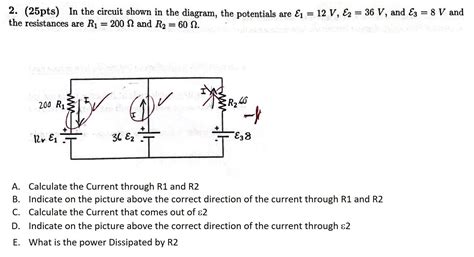 Solved 2 25pts In The Circuit Shown In The Diagram Chegg