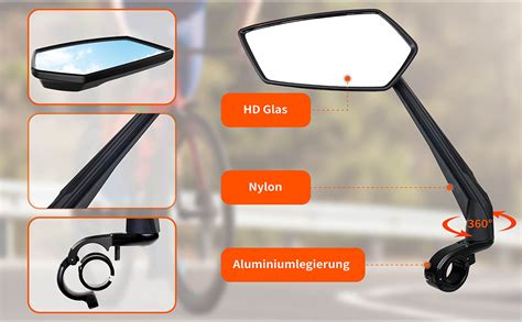 Homieway Fahrradspiegel Links Fahrrad Rückspiegel Extra große