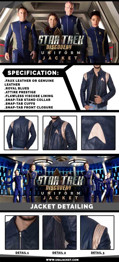 Star Trek Discovery Jacket | Blue Uniform Leather Coat