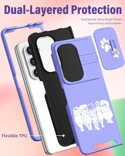 Funermei 2in1 For Samsung Galaxy Z Fold 5 Case For Women Girls Cat Cute Teens