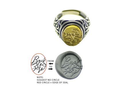 Bespoke Custom Design Your Own Oval Signet Wax Seal Intaglio Ring Backtozero