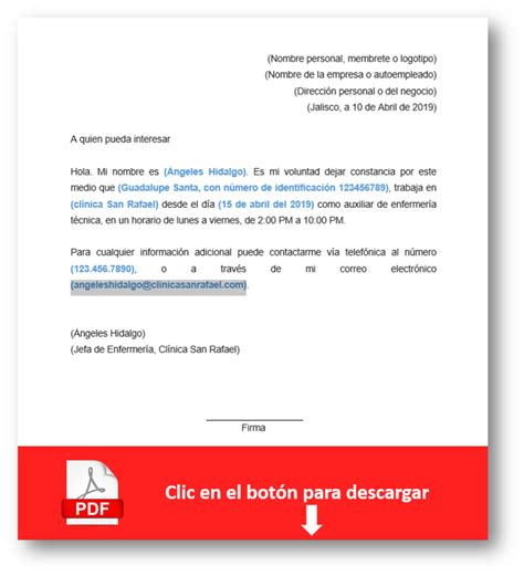 Carta De Ingresos Laboral Ejemplo Y Modelo