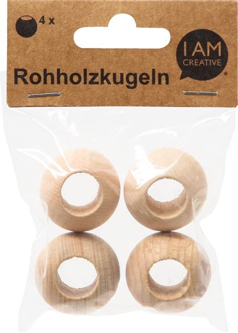 Rohholzkugeln Holzperlen Mit Grossem Loch Aus Unbehandeltem Holz Fsc